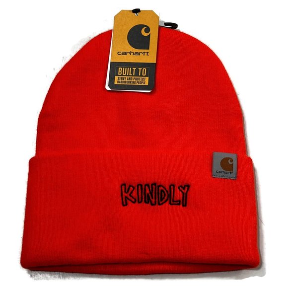 Carhartt Other - Carhartt Knit Cuffed Beanie New Bright Orange Kindly Logo 104597 NWT Hat